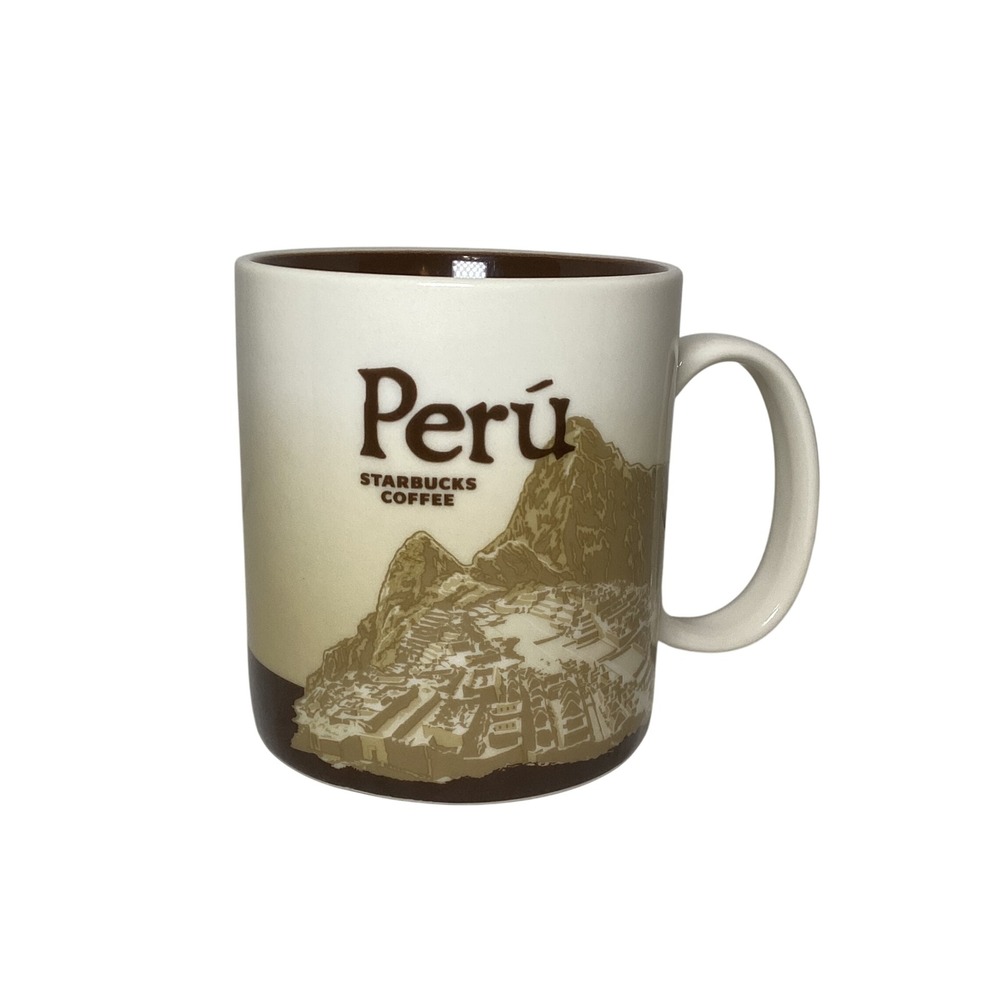 Starbucks Peru Global Icon Series 2014 Collector Mug Machu Picchu 16oz Brown